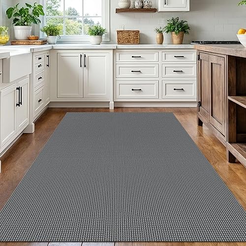 Miniatura 38 de IOHOUZE Alfombra lavable de 4 x 6 pies con parte trasera de goma antideslizante tejida para interiores y exteriores, alfombra para entrada