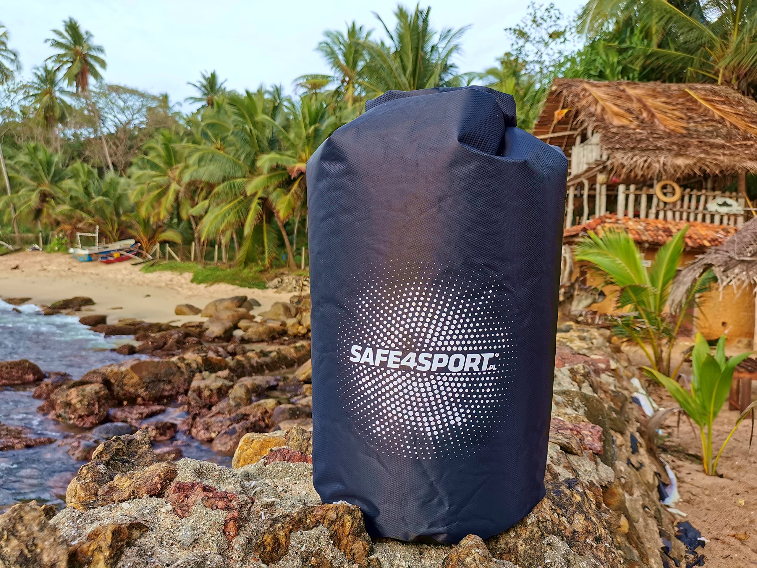 SAFE4SPORT dry bag 30L nero - sacca da kayak leggera - sacca da spiaggia - sacca impermeabile