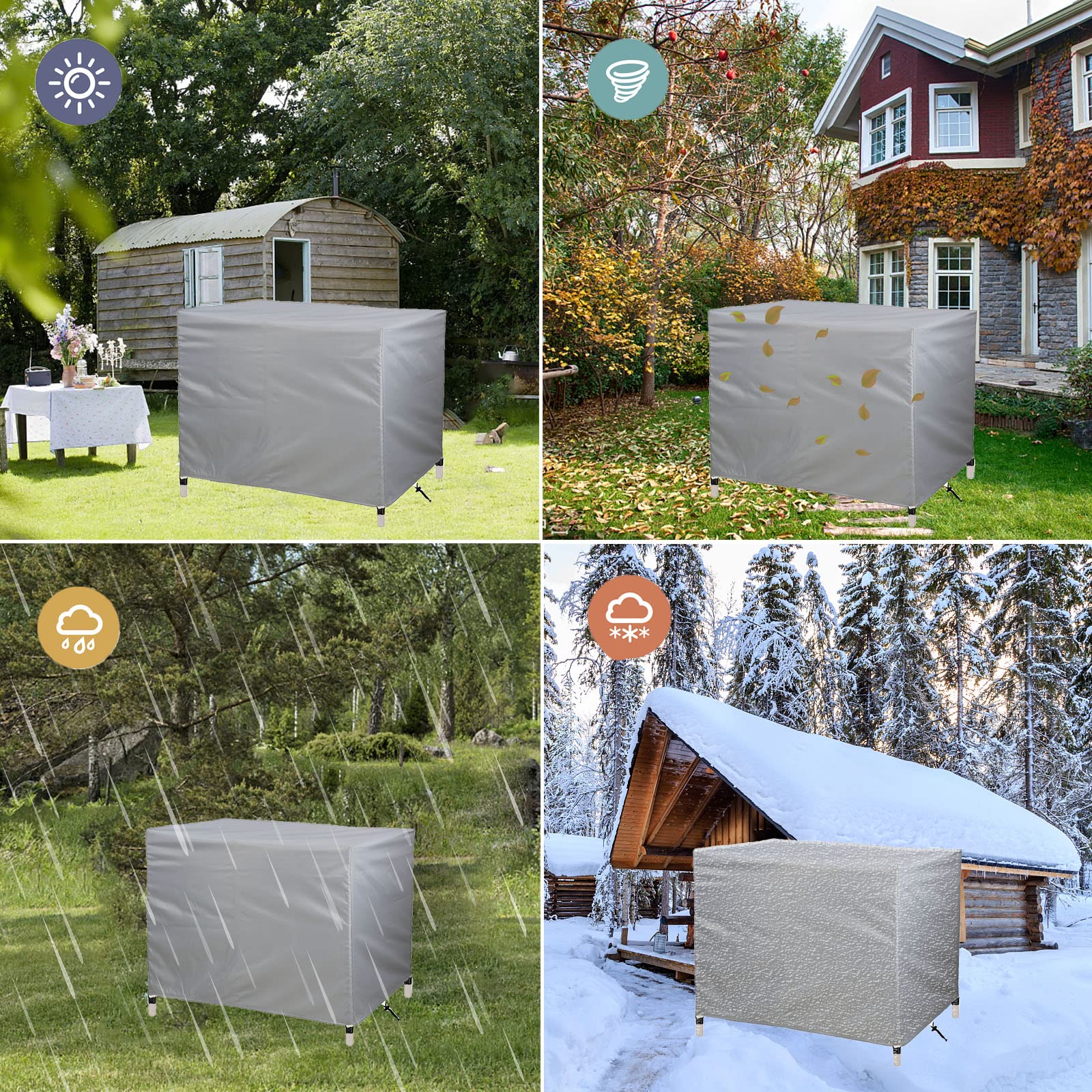 Coperture per Mobili da Giardino Quadrato,170x90x95cm Copertura Tavolo Esterno Tessuto Oxford 420D,Tavolo per Esterni Copertura Impermeabile,Telo Copri Tavolo da Terrazza Anti-UV