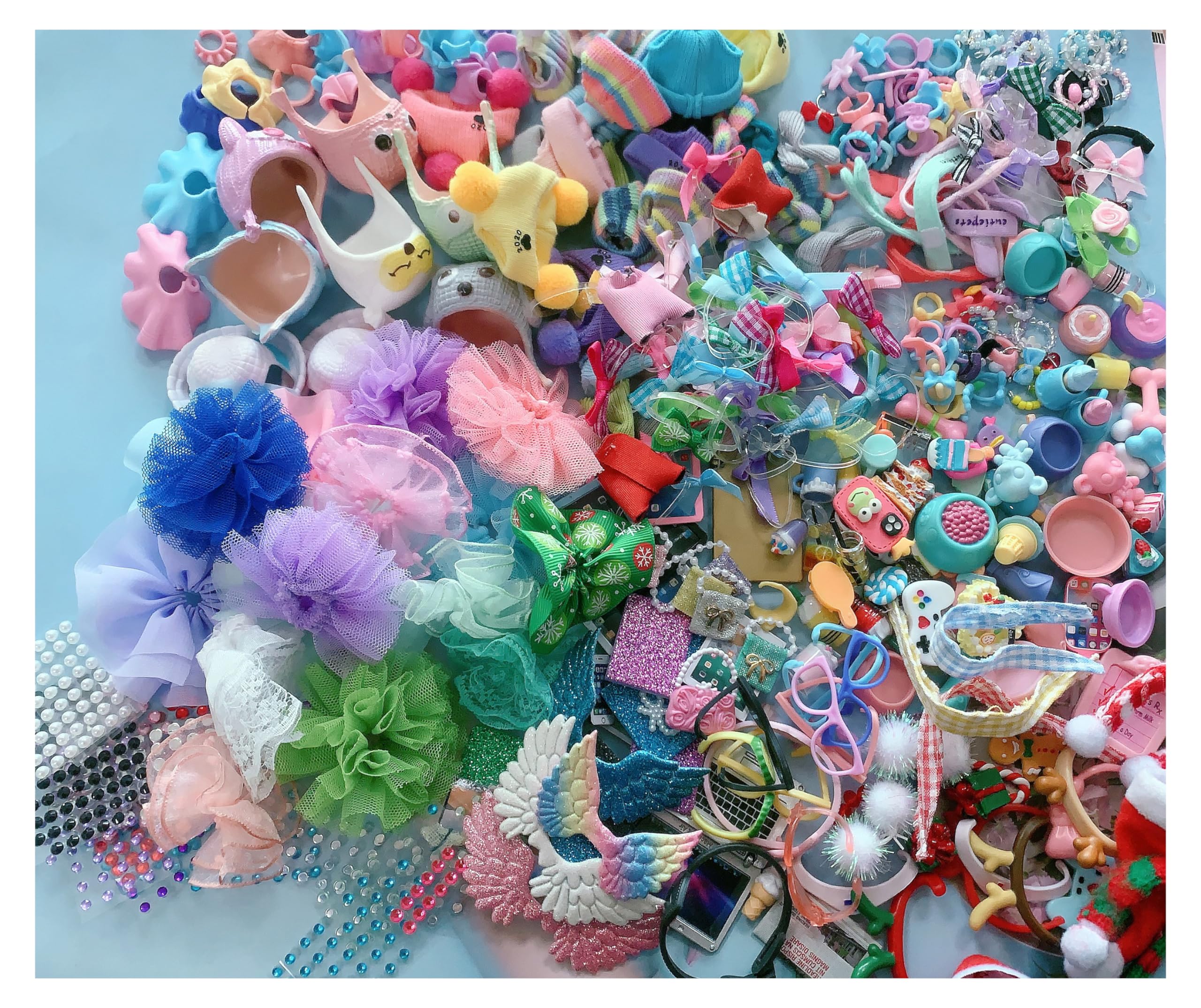 25 PCS Random Accessories for lps,Figure Toy Clothes Bow Skirt Collar Hat Glasses and More,fit for LPS Toys Cat Dog Puppy Kitten Ferret Collie Cocker Spaniel Pet