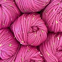 Vista 31 de KnitPal Tweed Twinkles - Hilo con motas para mantas de punto y ganchillo para bebés, 8 madejas, 696 yardas/14.11 onzas, peinado ligero n.° 3