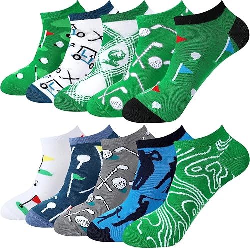 10 Pairs Men's Golf Socks Novelty Athletic Low Cut Golf No - Golf Gifts For Boyfriend