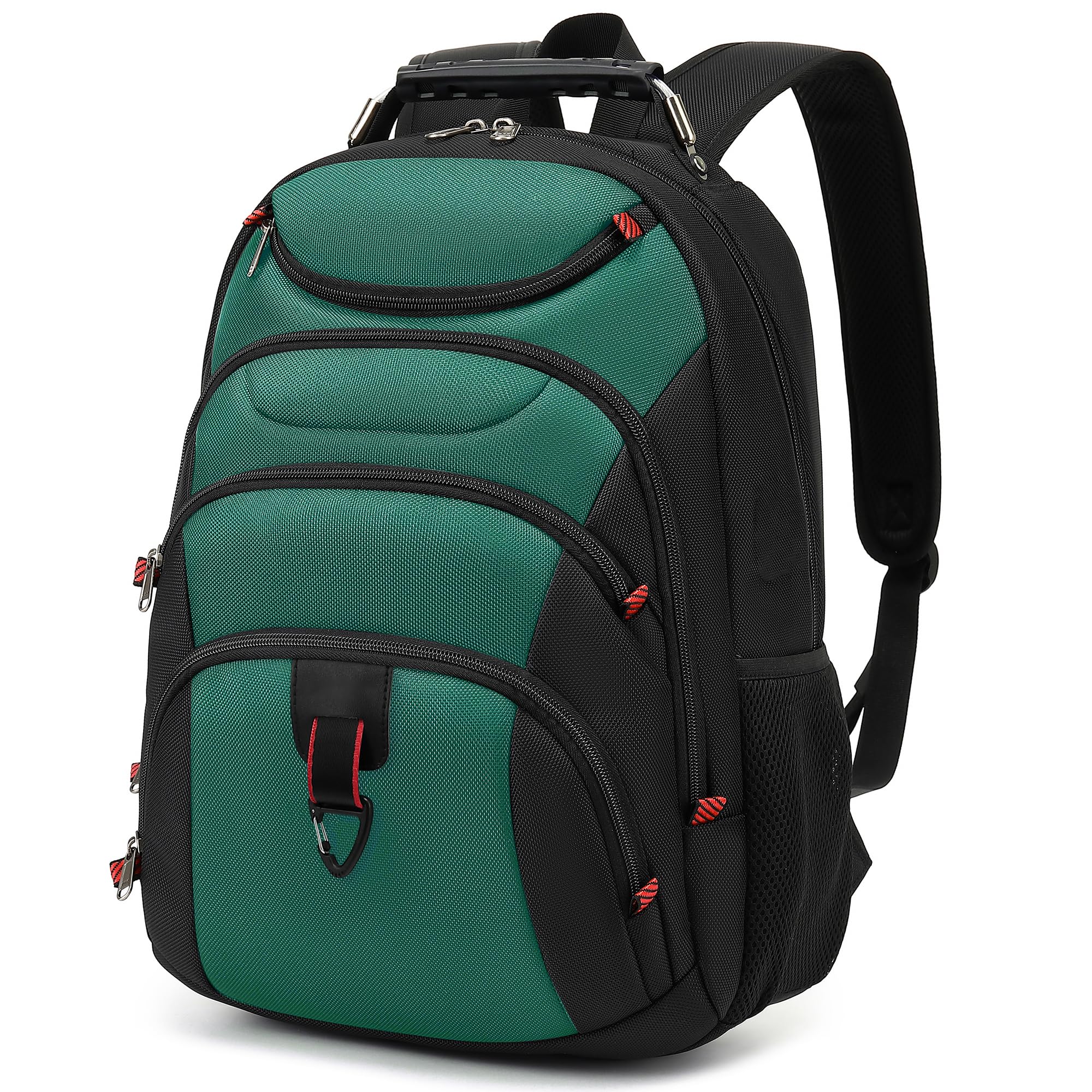 Zaino per computer portatile da uomo, elegante borsa per computer portatile da 15,6 pollici, nero