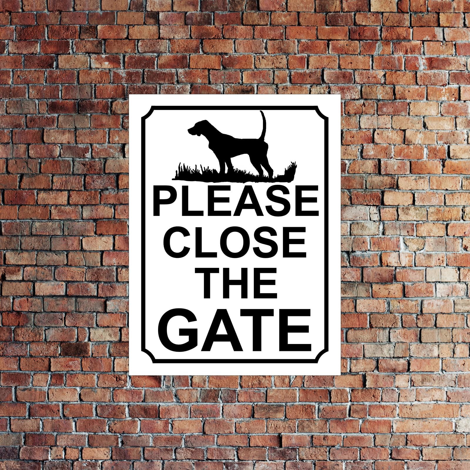 PLEASE CLOSE THE GATE METAL SIGN DOG THEME 200MM X 150MM (13H1) (10" x 8" (267mm x 200mm)), Red & Black - Image 4