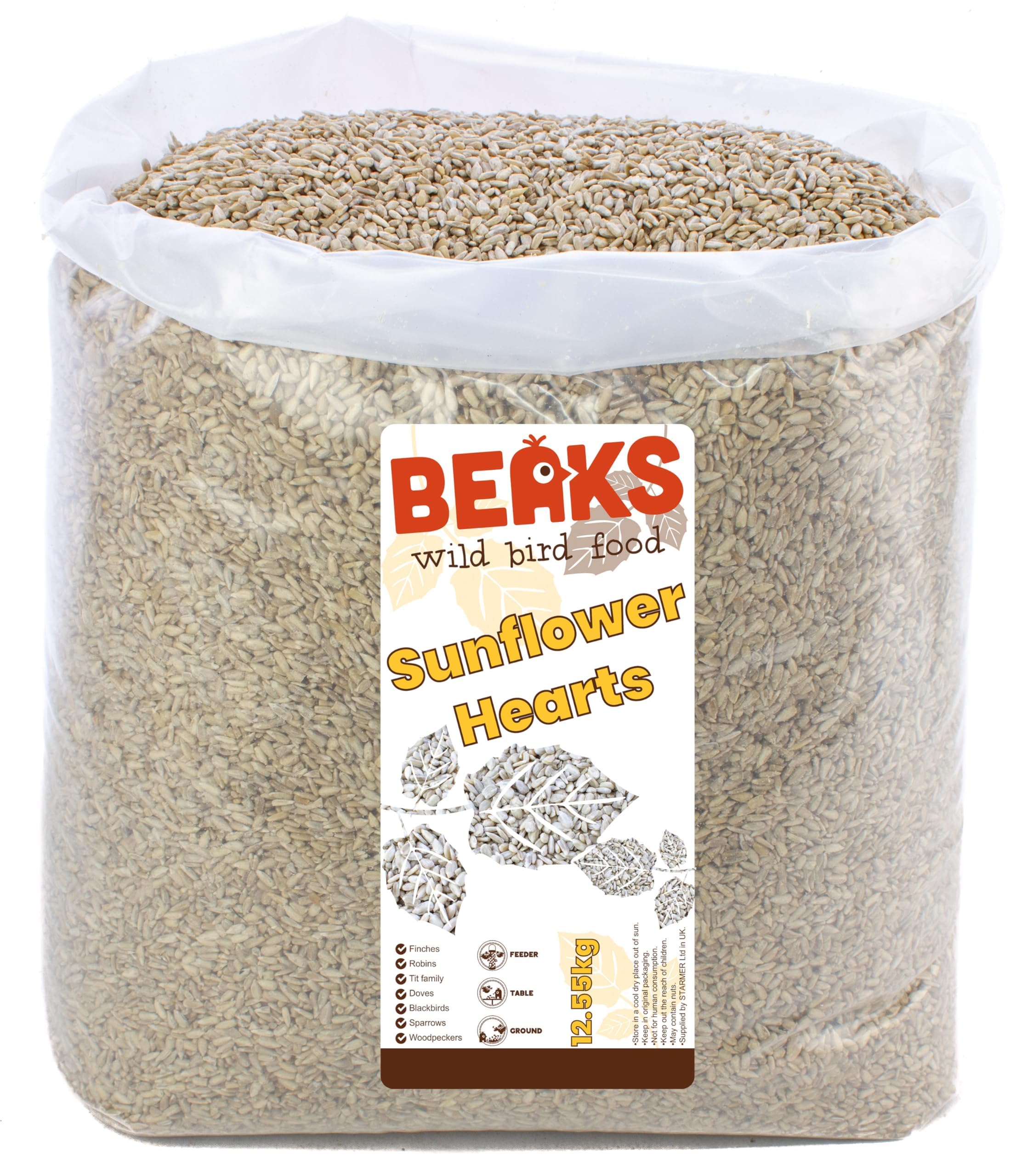 BEAKS wild bird food Sunflower hearts 12.55kg