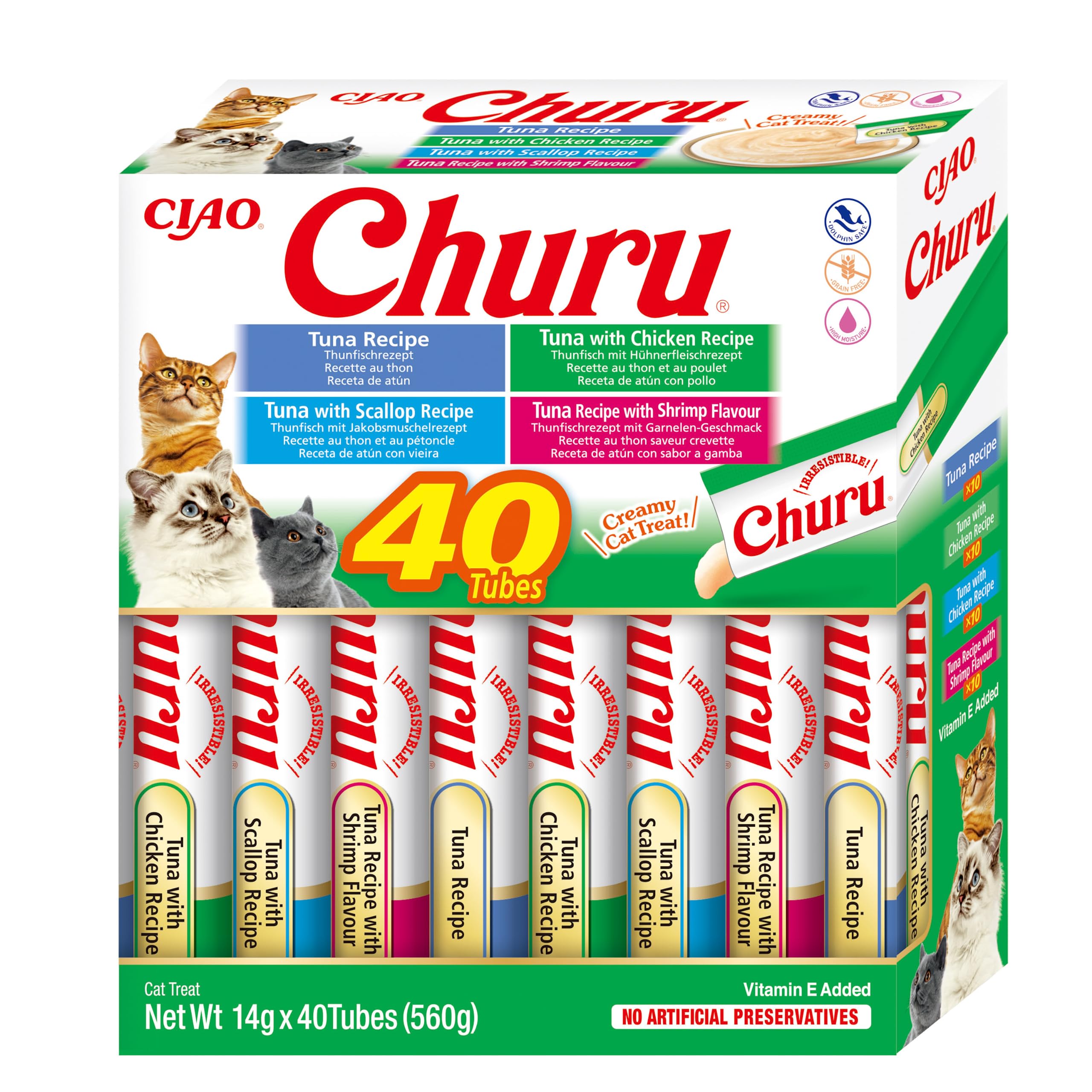 Ciao Churu 40 Pack Box Cat TreatTuna Seafood Variety from B&Q