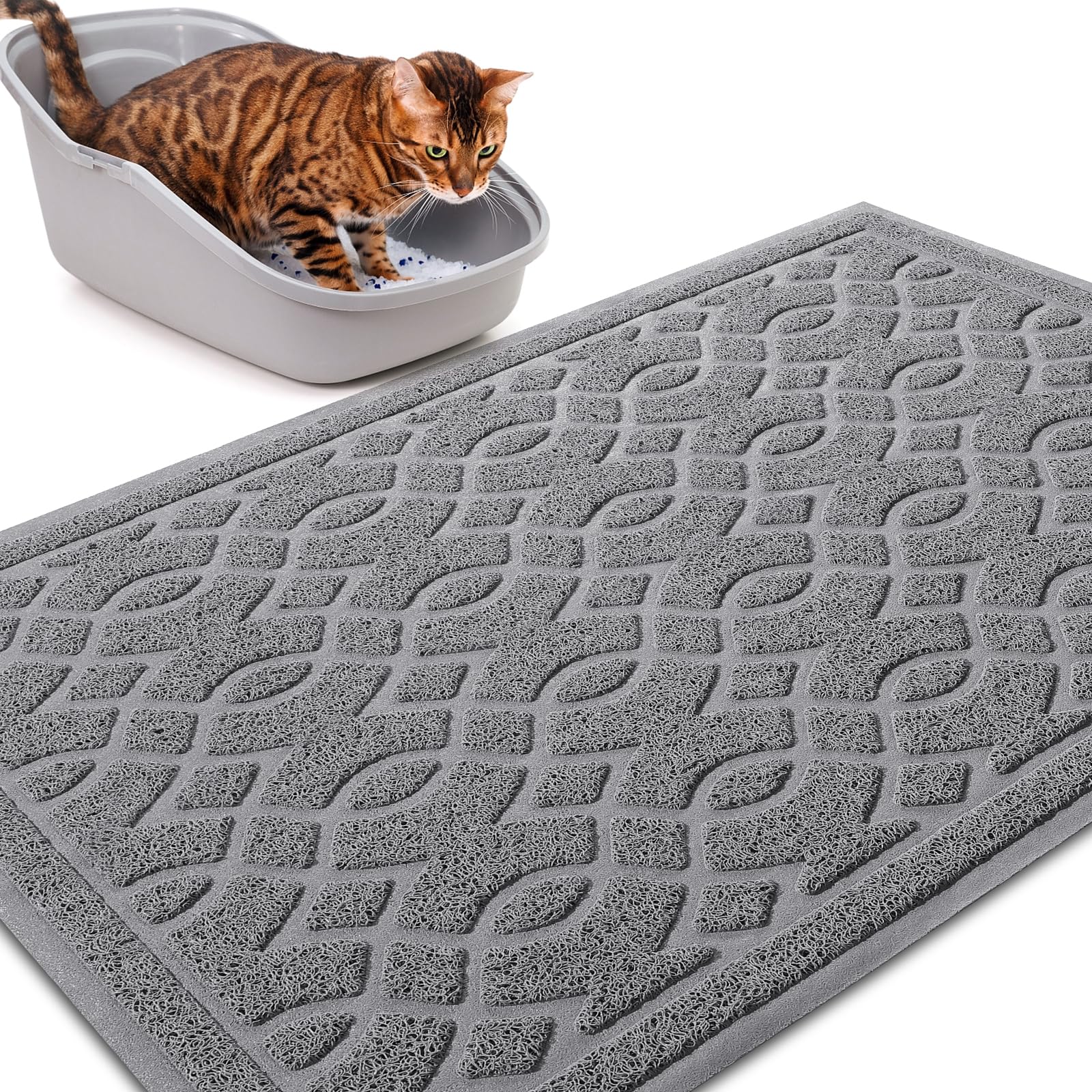Tappetino Lettiera Gatto In Silicone Paws Care - Antiscivolo 50x38 Cm, Grigio - Foto 9
