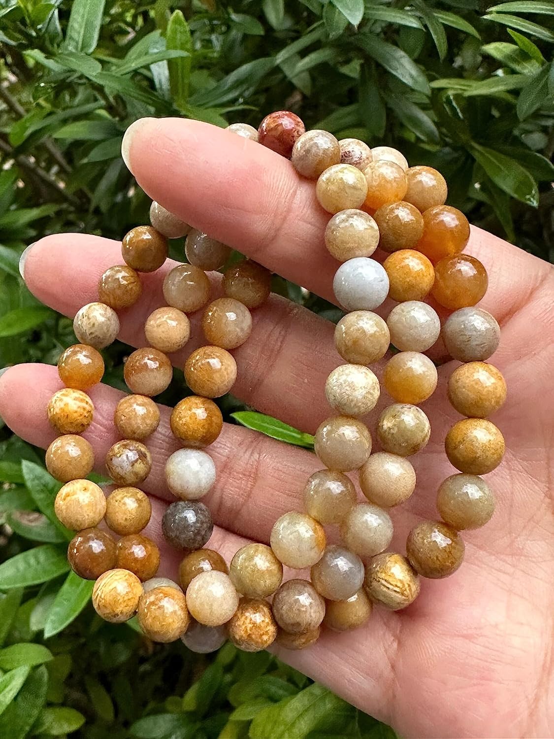 10 Pcs Crystal Bead Bracelet, Genuine Stretch Gemstone Bracelet, Healing Crystal Bracelet, Gift for Men & Women