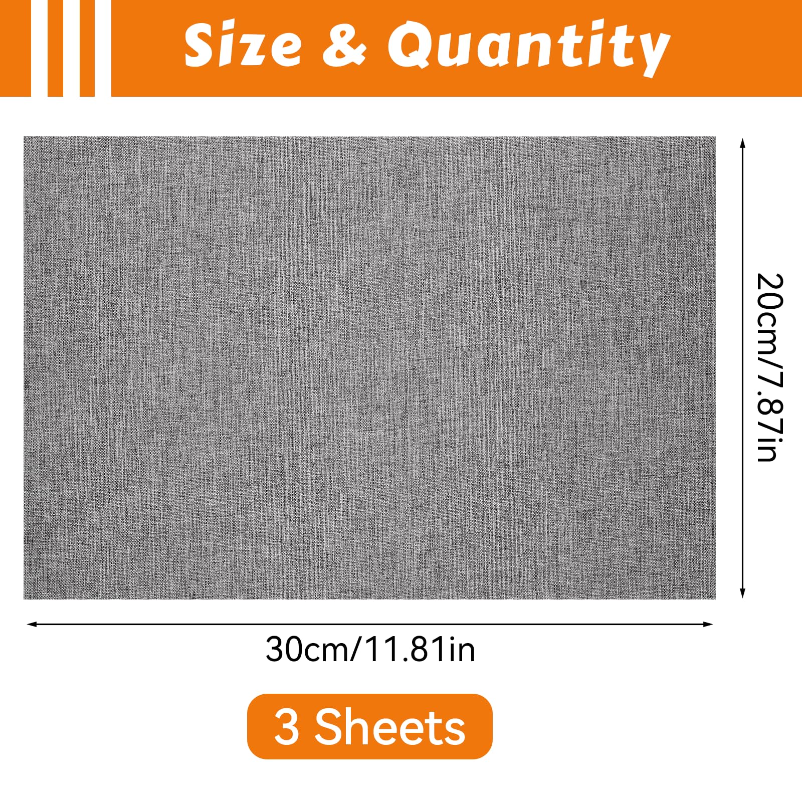 Toppe Autoadesive In Lino Grigio 3pz - Cerotti Riparazione Per Divani E Sedie 20x30cm - Foto 4