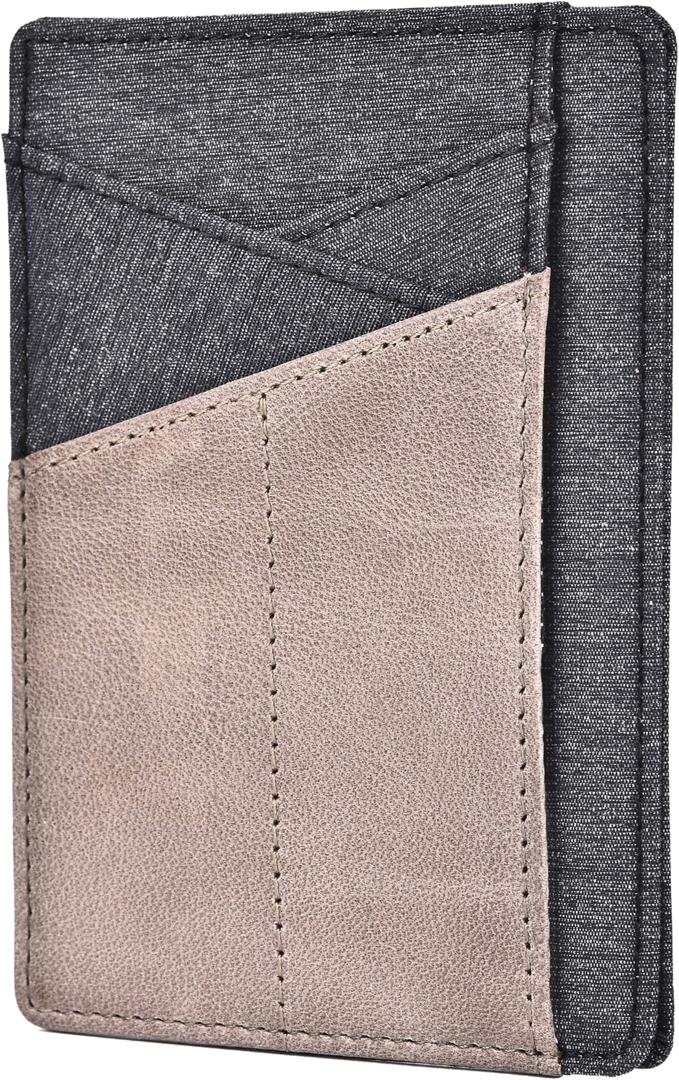 Slim Wallet Front Pocket Minimalist Genuine Leather RFID Blocking Card Holder