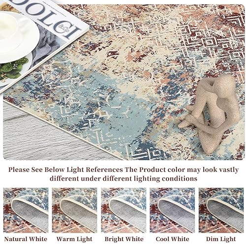 Miniatura 6 de 3D Optical Illusion Abstract Round Rug 70s Retro Pop Art Deco Large Rugs for Living Room Bedroom Classroom Red Brown Washable Low Pile Carpet