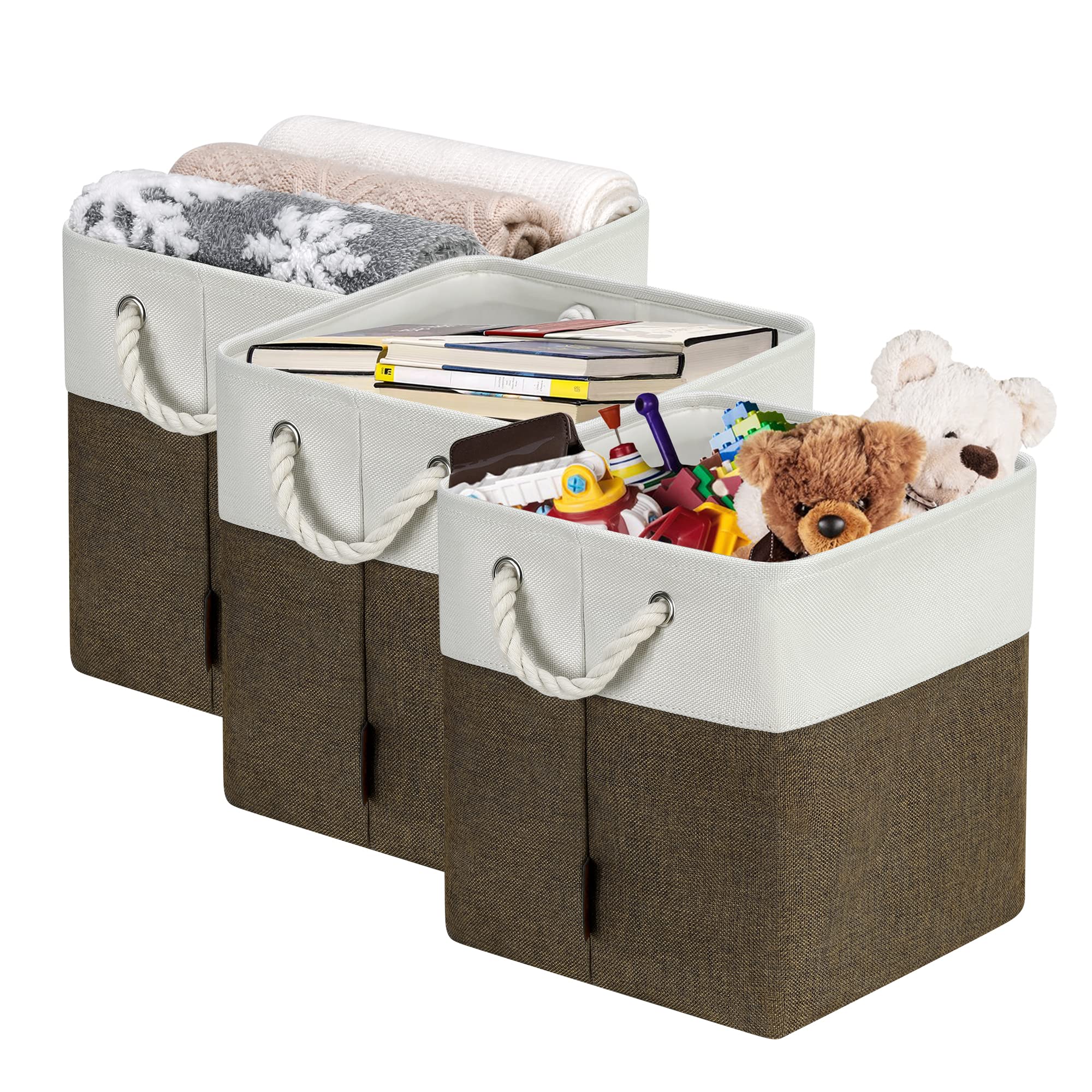KITCSTI Basket, Rectangular Storage Baskets for Organizing, Fabric