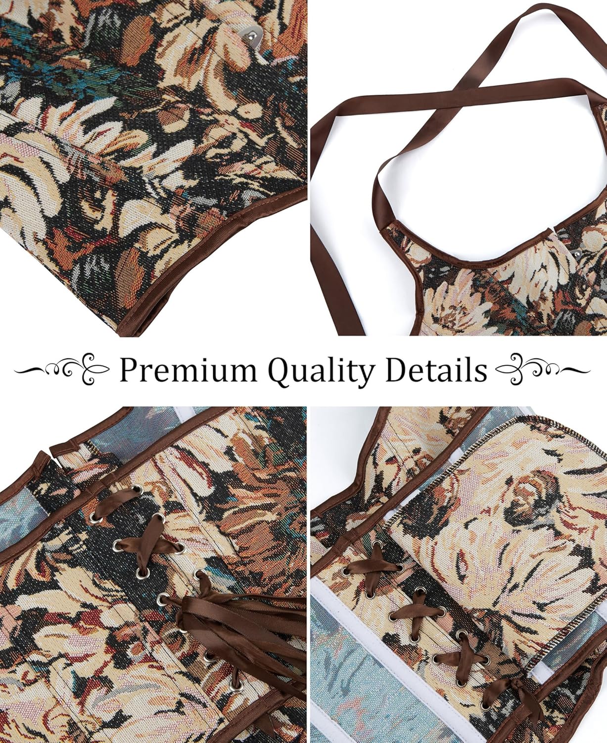 Alivila.Y Fashion Womens Burlesque Lace Underbust Corset Bustier - Image 5