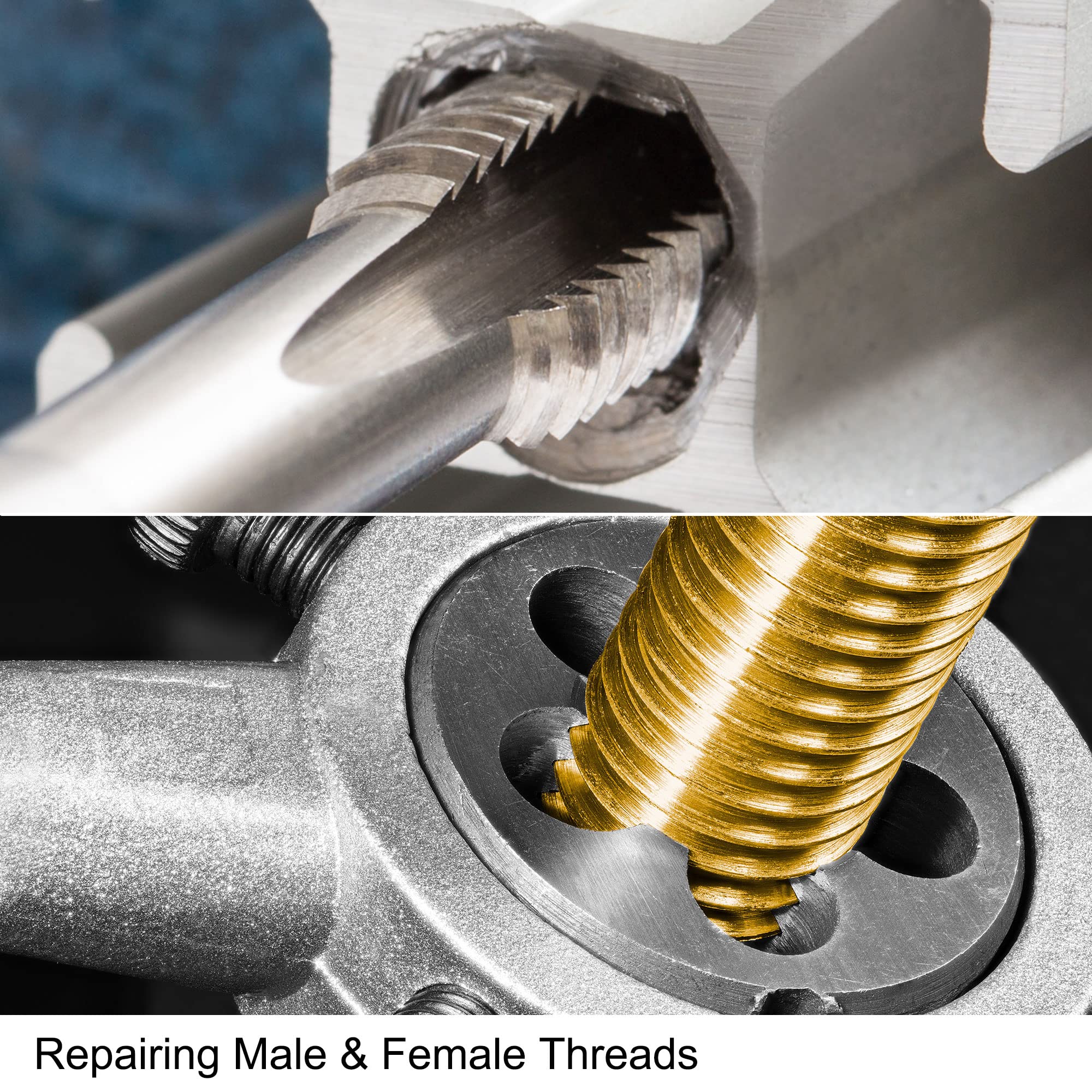 Set Maschio E Matrice M8 X 1.25mm Mano Sinistra In Acciaio HSS Per Filettatura Metallica - Foto 7