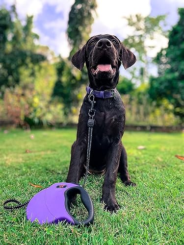 Miniatura 9 de Tuff Pupper Correa retráctil resistente para perro, correa de perro de 16 pies con costuras reflectantes para seguridad nocturna, bloqueo y