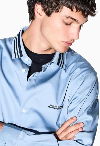 Armani Exchange Men's Long Sleeve Woven Button Down