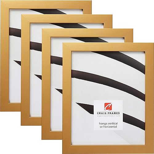 Craig Frames Confetti - Portarretratos (5 x 7 pulgadas), color dorado moderno, juego de 4