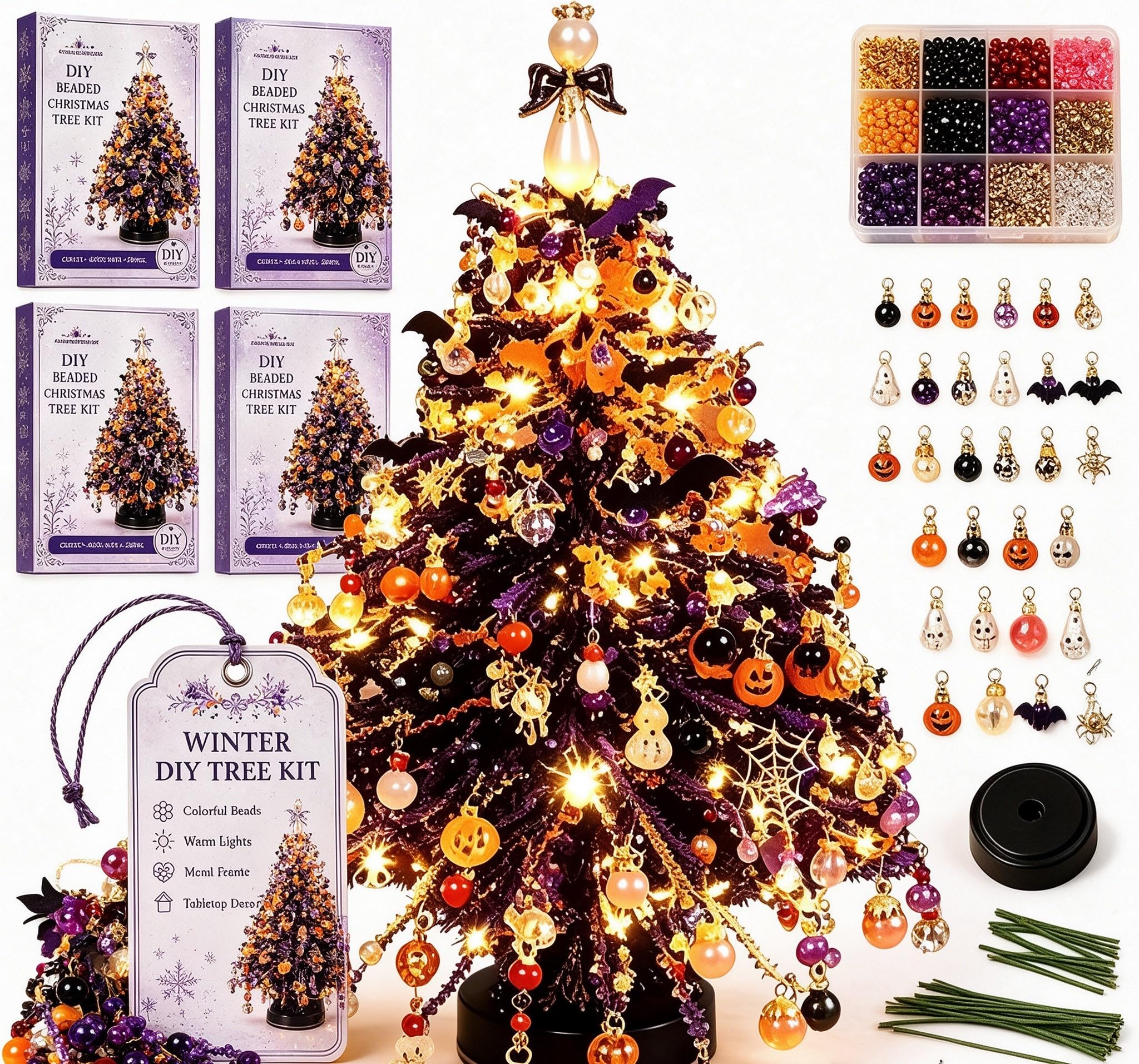2027 New Upgraded DIY Beaded Christmas Tree Kit with Beads &Decorative