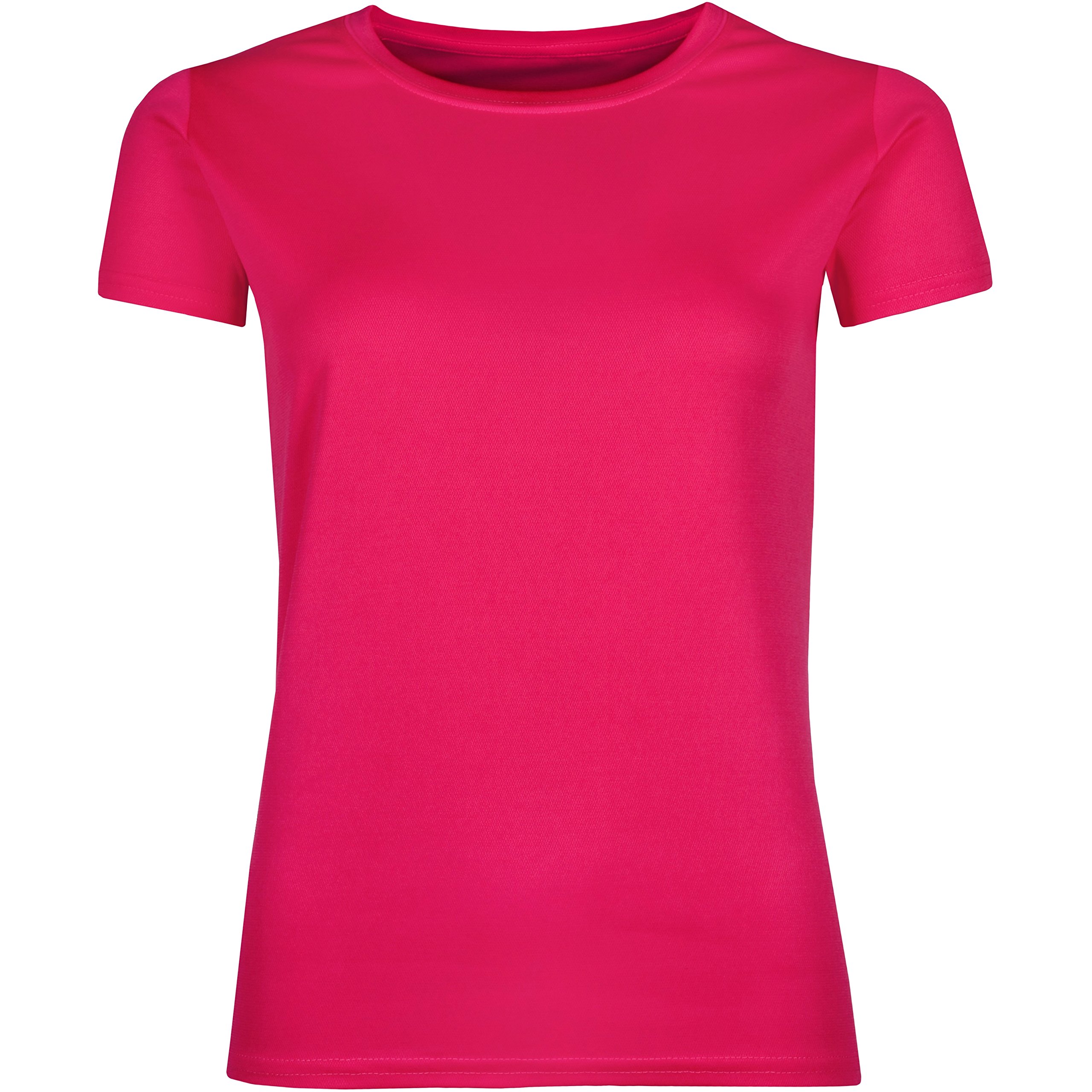 Ladies Breathable Performance Sports T Shirt (M, Deep Pink)