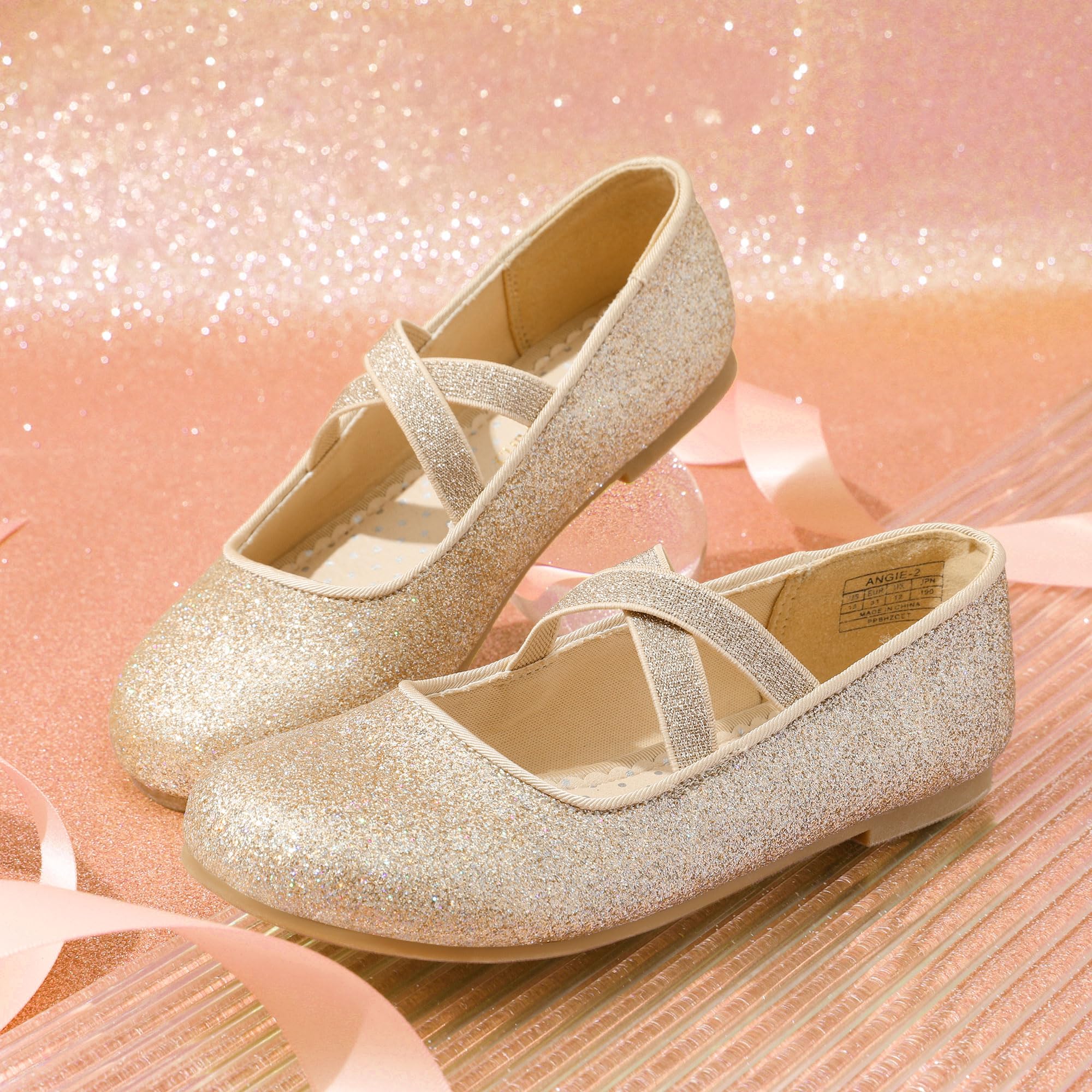 DREAM PAIRS Dzieci Dziewczynki Mary Jane Strap Płaskie Buty Baleriny Księżniczka Płaskie Buty Szkolne Płaskie Kołnierz