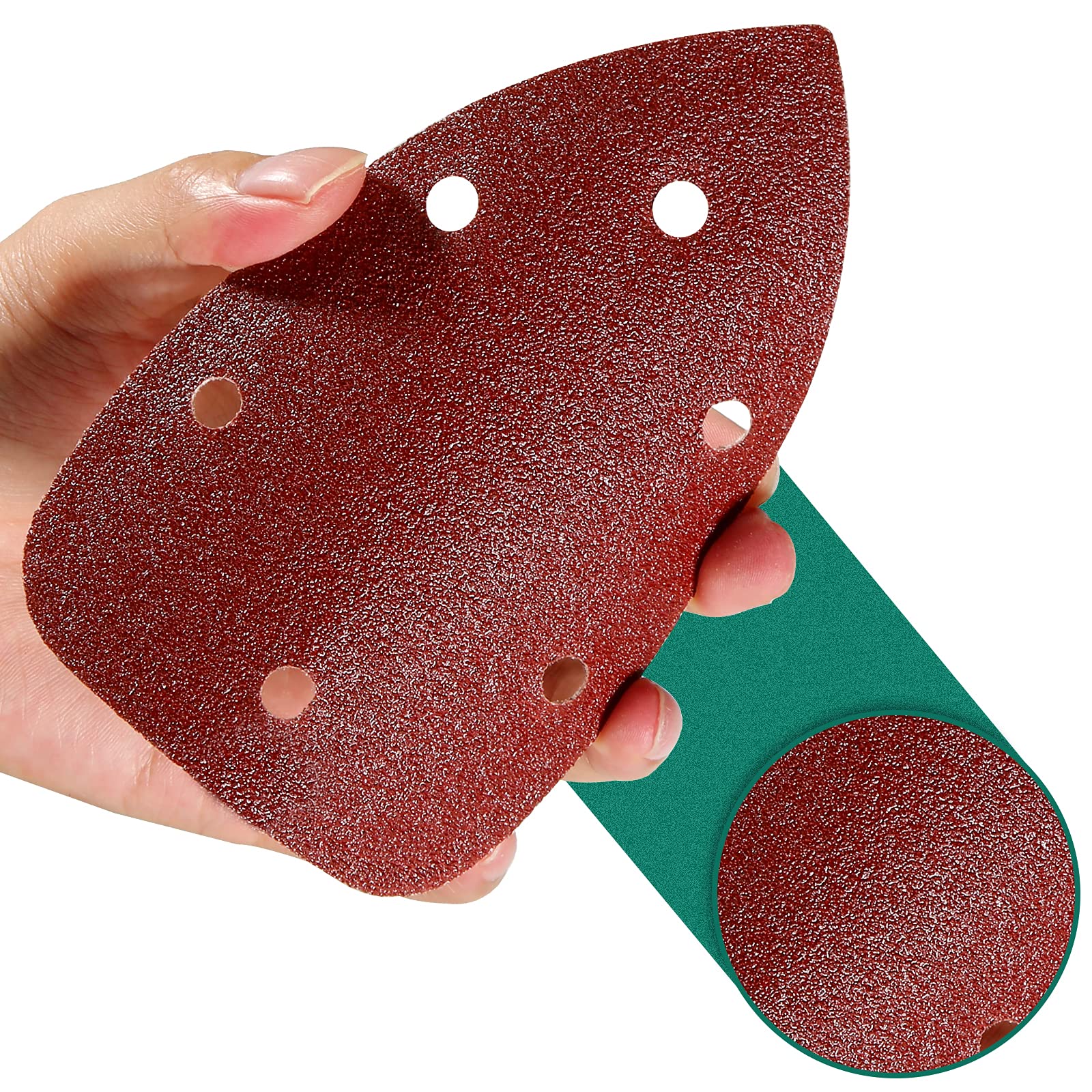 60PCS Triangular Sander Sandpaper, HYCHIKA Detail Sander Sandpaper