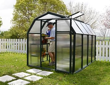 Palram - Canopia EcoGrow 6' x 8' Polycarbonate Resin Greenhouse, Green