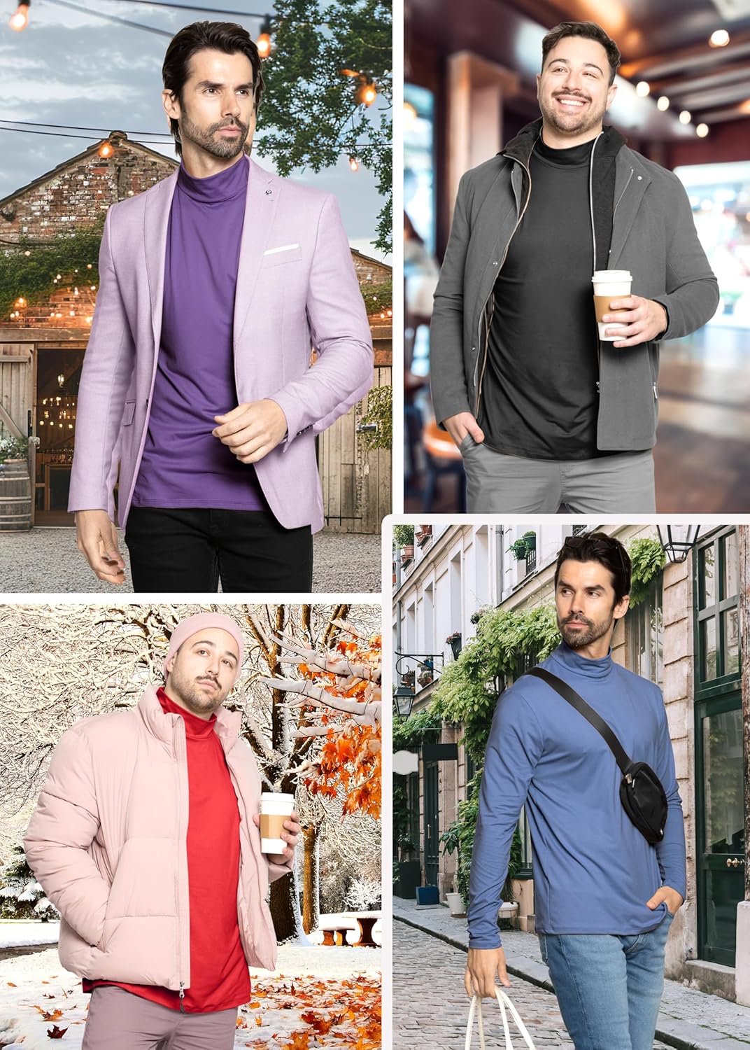 STRETCH IS COMFORT Men’s Oh So Soft Mock Neck Long Sleeve Shirt Perfect for Casual Wear, Stylish, Classic Fit | Small-5X - Image 6