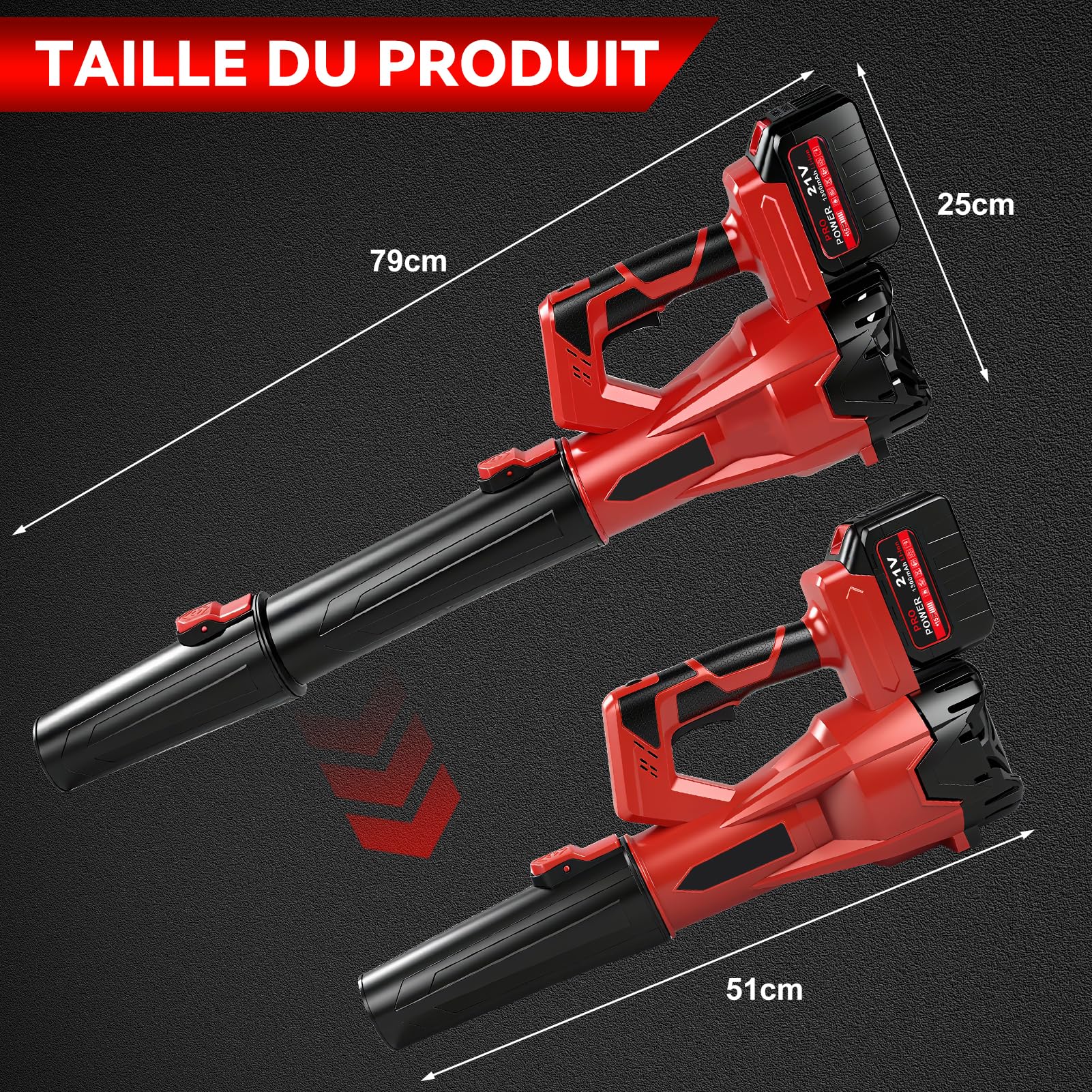 Aspirateur à Feuilles sans Fil 200km/h, 6 Vitesses Souffleur électrique sans Fil à 6 Vitesses,avec Batterie 1300 mAh et Chargeur, souffleur de Feuilles sans Fil pour Le Jardin,la terrasse,la Voiture
