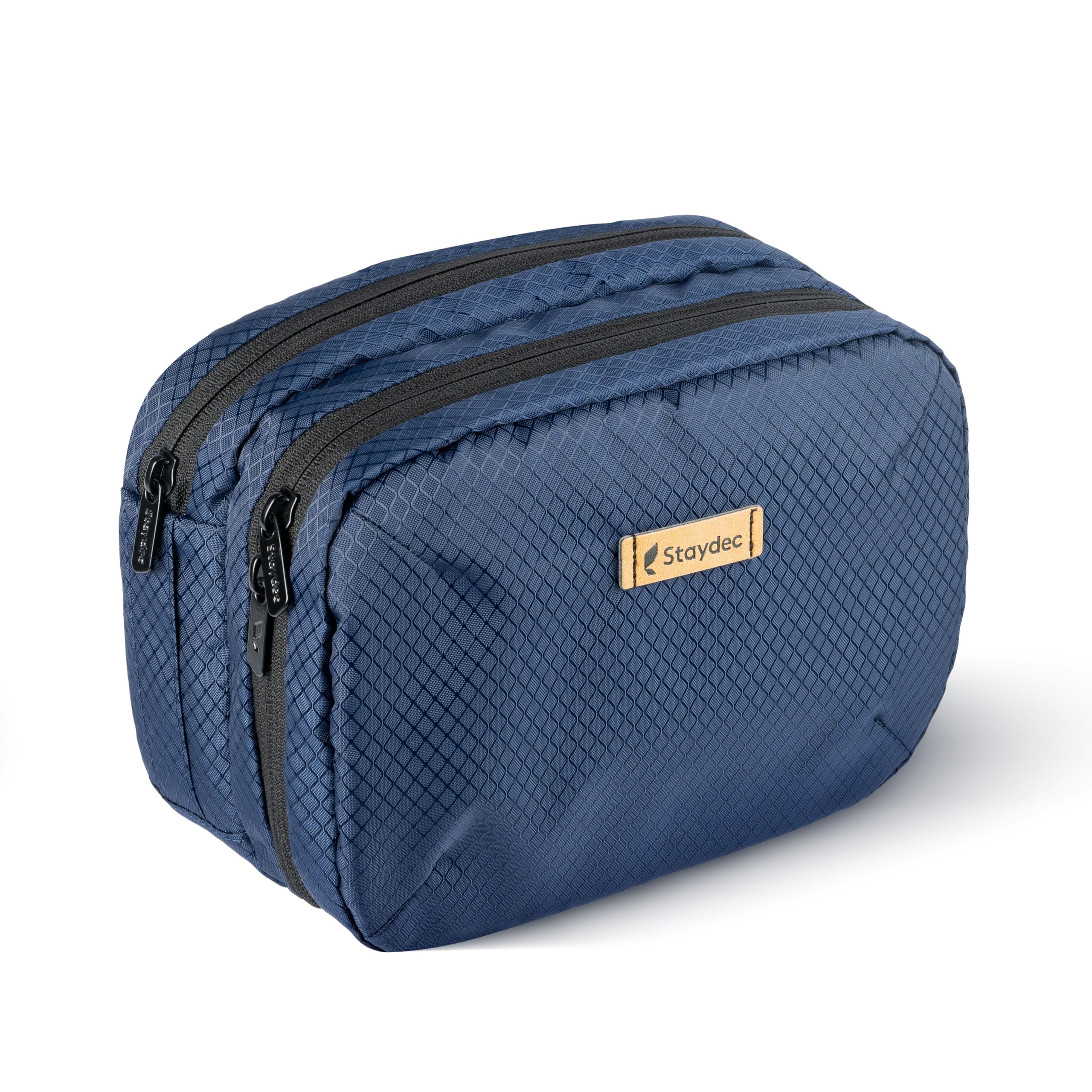 Staydec Polyester Techmate Minimalistic Tech Pouch, Compact Travel Organizer Case for Gadgets and Accessories (Cables/Hard Disk/Charger), Water-Resistant, Multiple Pockets (Navy Blue)