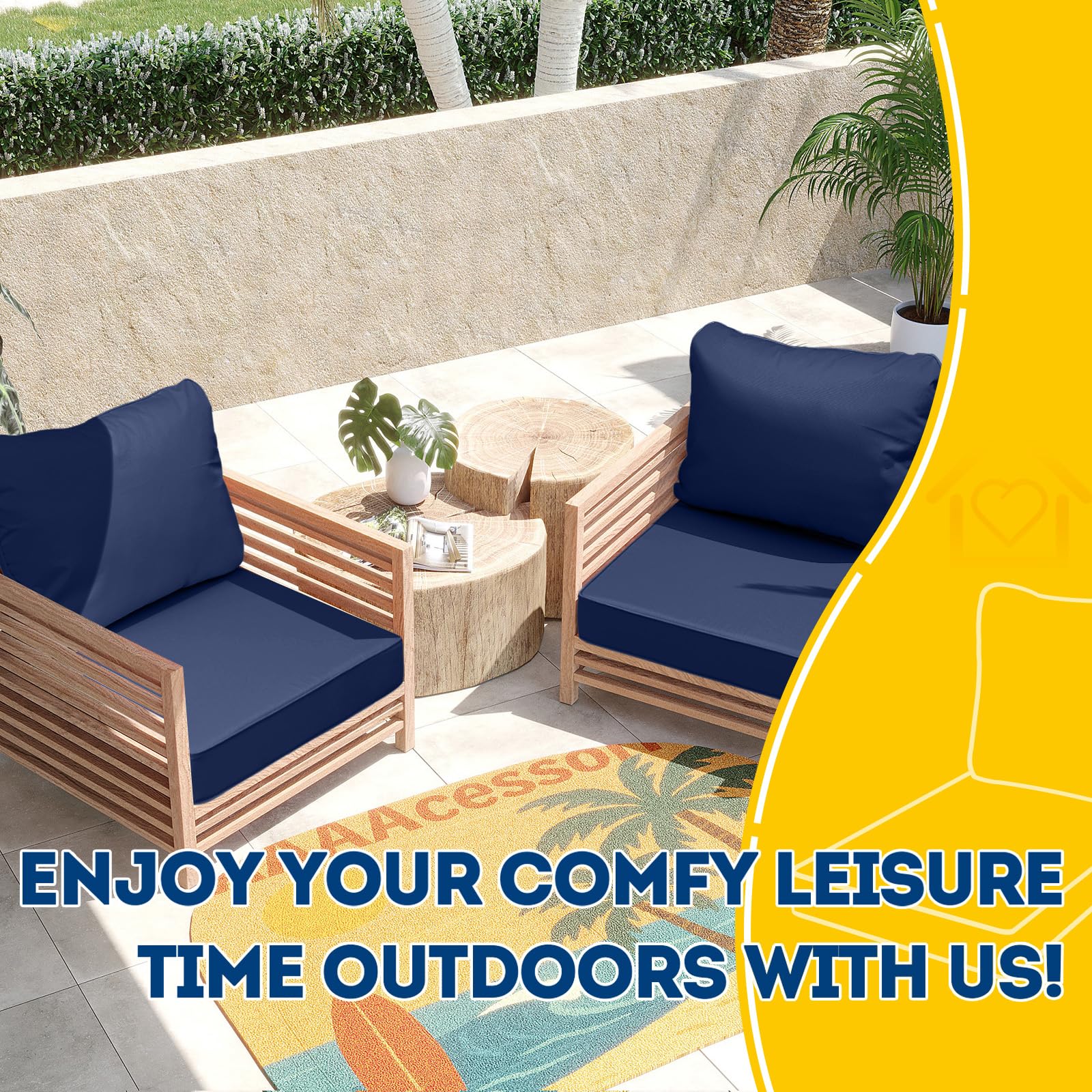 Amazon.com : AAAAAcessories Outdoor Deep Seat Cushions, Waterproof