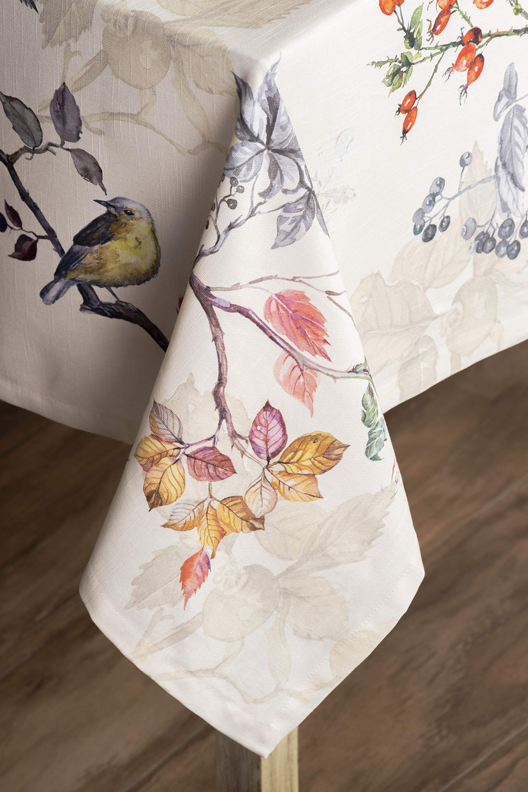 Maison d' Hermine Equinoxe - Beige, tovaglia in 100% cotone, per cucina, cena, tavolo, decorazione per feste, matrimoni, giorno del Ringraziamento, Natale (rettangolare, 160cm x 220cm)
