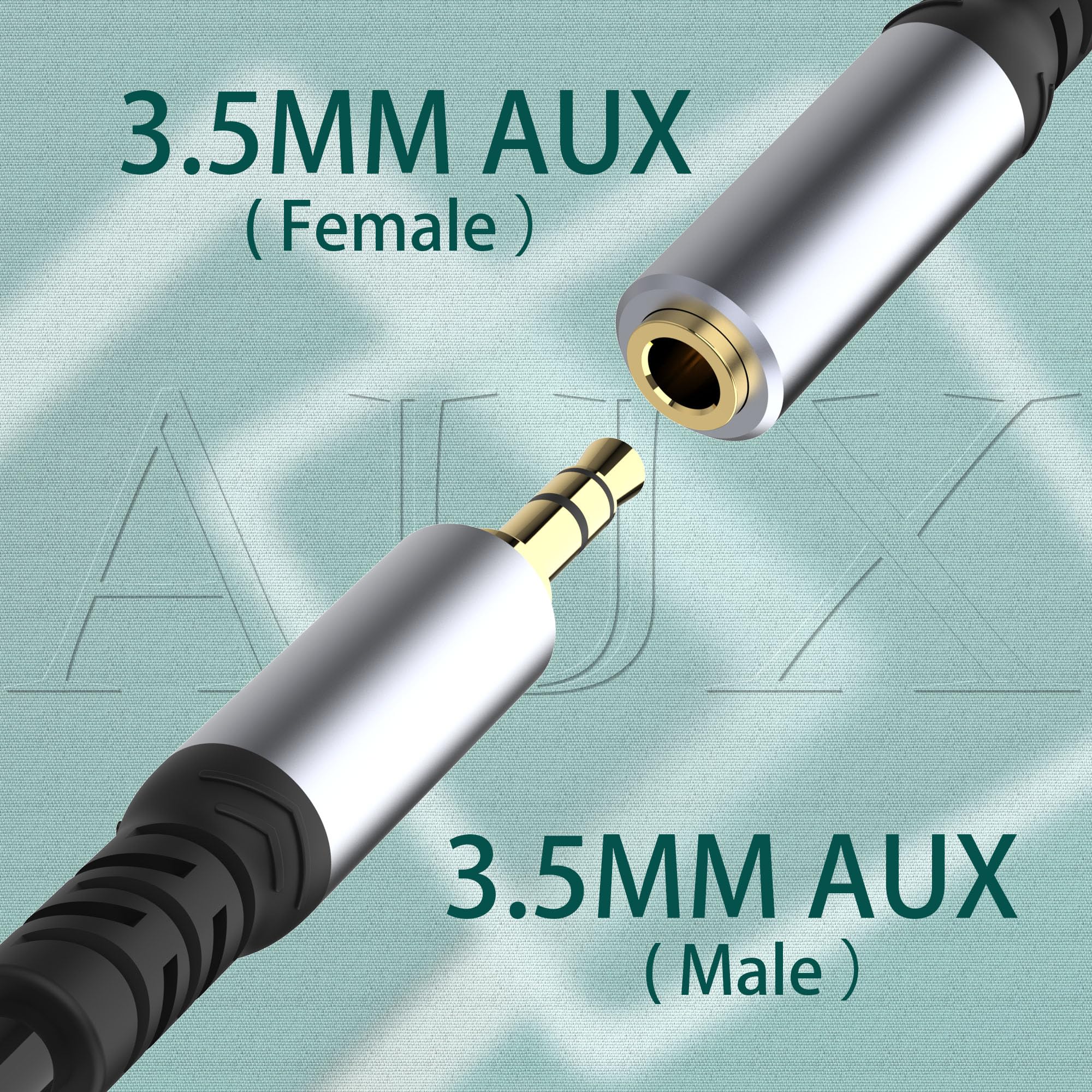 Câble d'extension de casque (1 m), câble d'extension audio jack auxiliaire 3,5 mm mâle vers femelle, plaqué or 24 carats, cordon d'extension auxiliaire pour casque, iPhone, iPad, smartphones