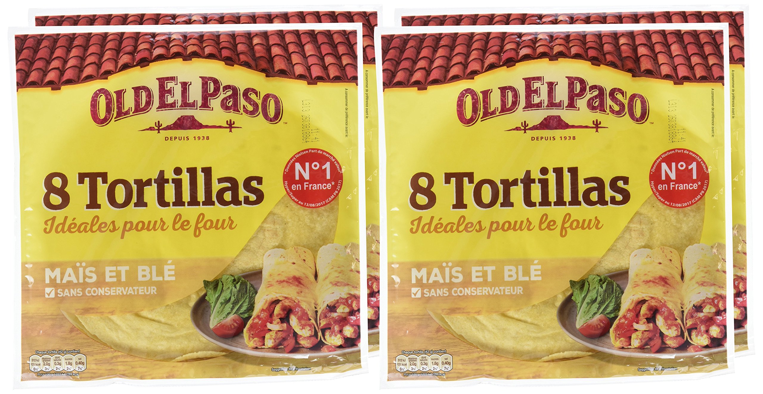 Old El Paso - 8 Tortilla de Mais 335g - Lot de 4