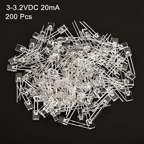 Miniatura 3 de PATIKIL Bombilla LED de 0.079 x 0.197 x 0.276 in, 200 unidades de diodo emisor de iluminación transparente rectangular brillante para indicador de