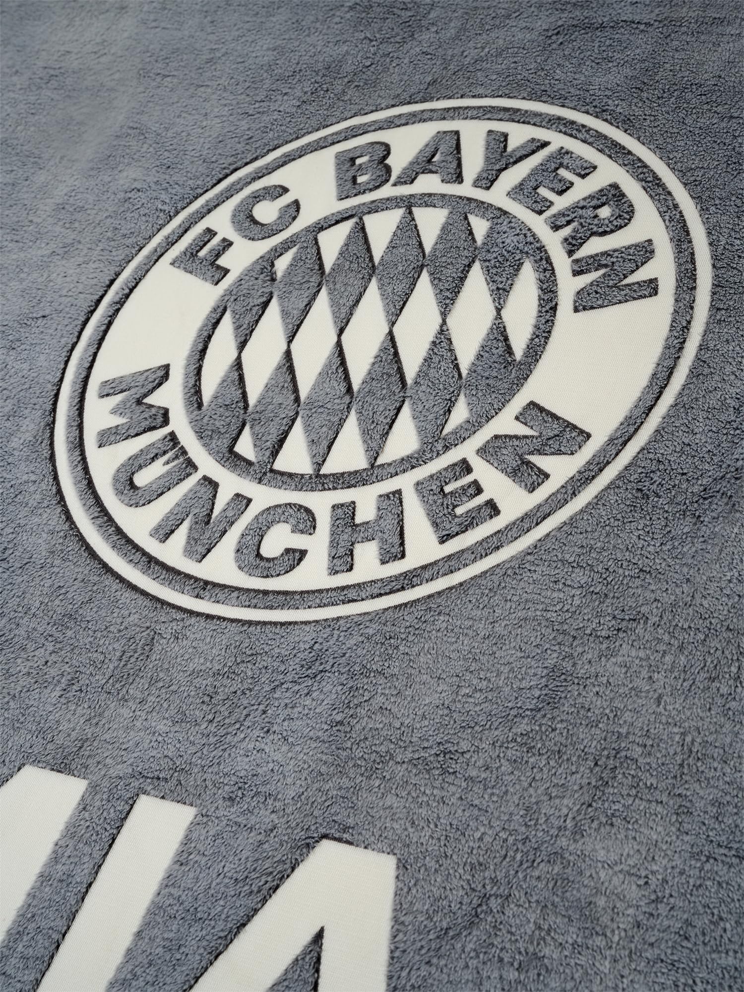 FC Bayern München Kuscheldecke | Decke | Glow in the Dark | Grau | 150 x 200 cm