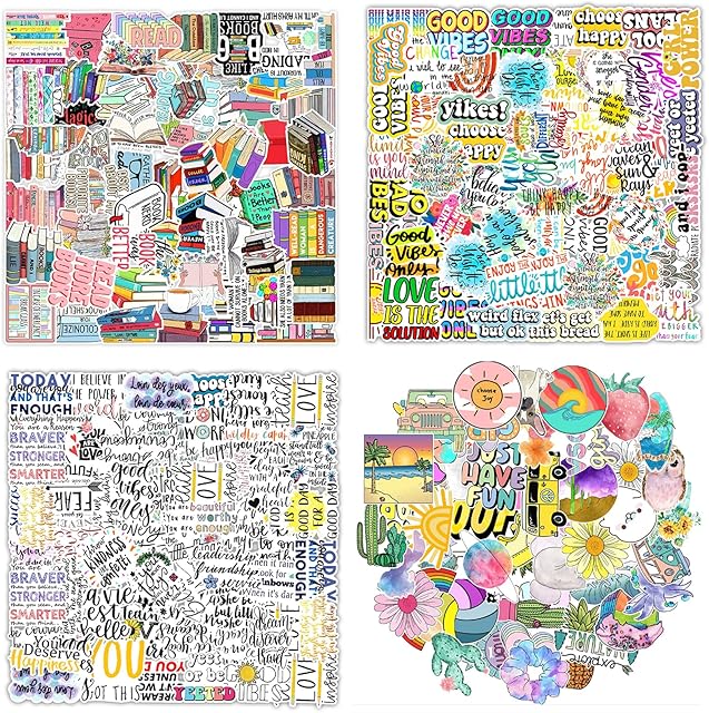 200 Pcs Inspirational Words Stickers, Motivational Quote Decal Sticker Waterproof Labels for Laptop Flasks Book Guitar Travel Case Water Bottle Refrigerator Skateboard, for Students Teachers Employees