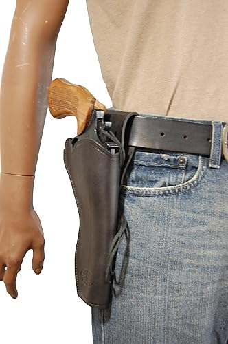 Miniatura 10 de New Barsony - Funda de piel negra para revólveres de 6 pulgadas