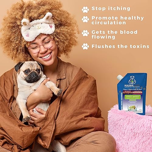 Miniatura 8 de Worldwide Nutrition Bundle Madra Mor Shed Safely - Baño de barro esencial para perros, aseo de perros, tratamiento de piel seca para perros,