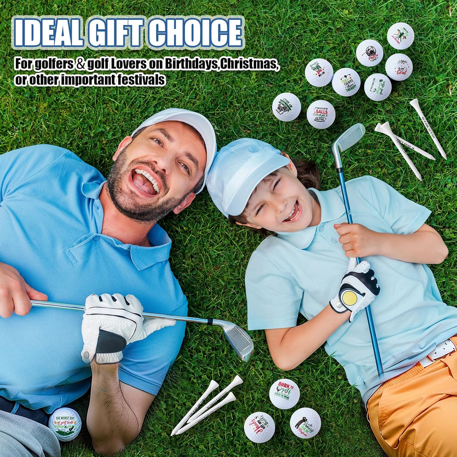 18 Pcs Funny Golf Balls Gifts Set 12 Humor Golf Balls and 6 Tees for Men Women Coworkers Employees Golfers Birthday Retirement - Image 6