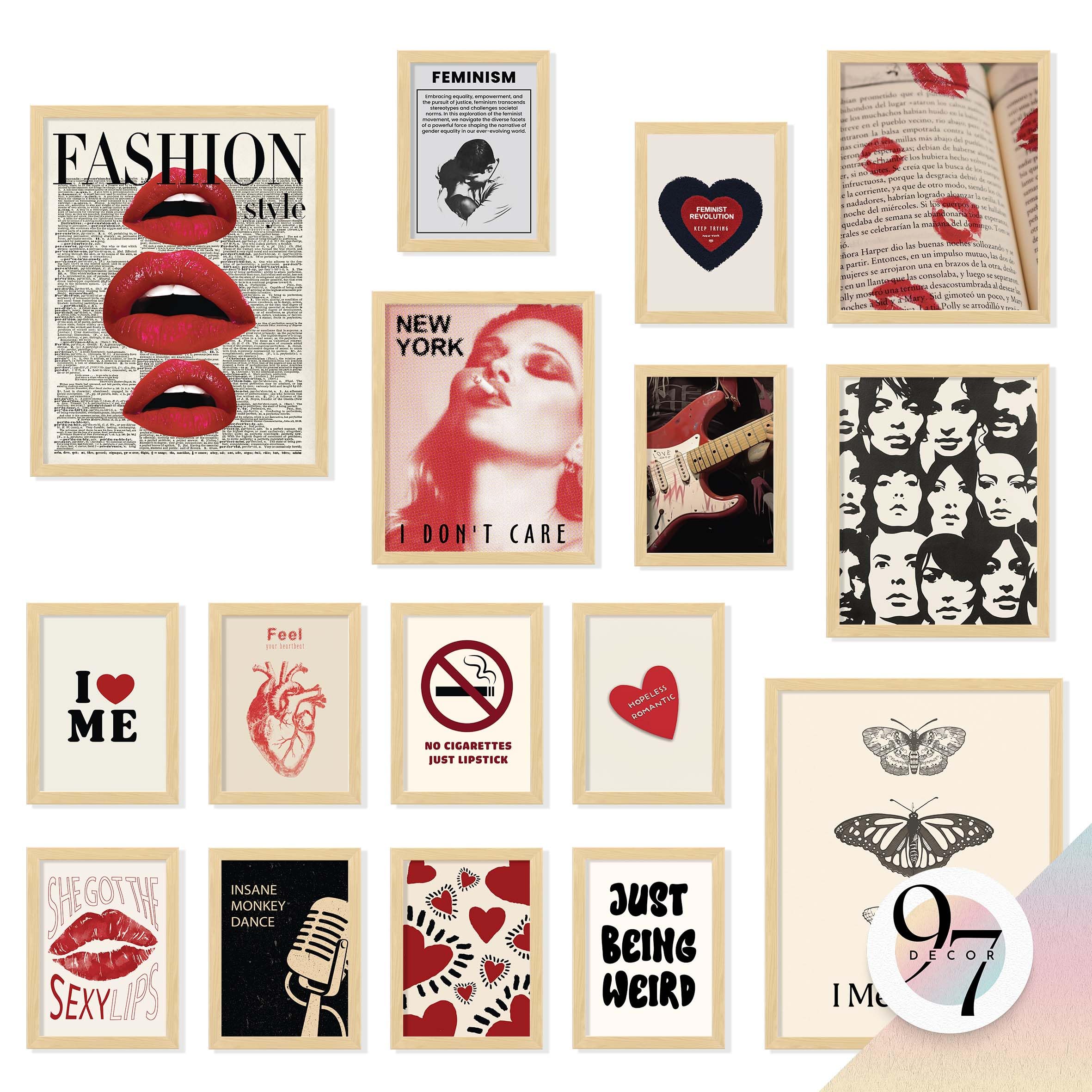 97 Decor Retro Downtown Girl Room Decor - Cute Y2k Room Decor 2000s Prints, Y2k Posters For Room Aesthetic Pictures, Vinta...