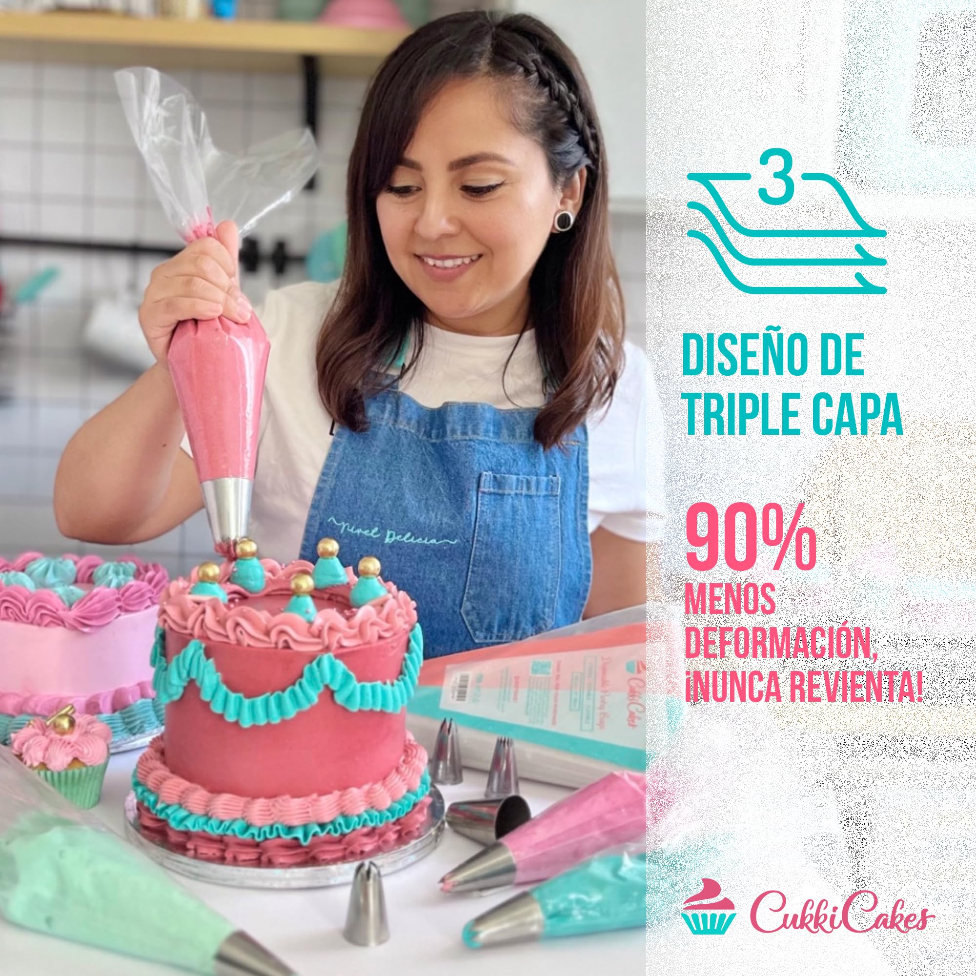 600 Mangas Pasteleras Desechables Profesionales (Tamaños: 30/40/47/53cm) - 100% Reciclables – Capa Extra Gruesa (0.08mm)