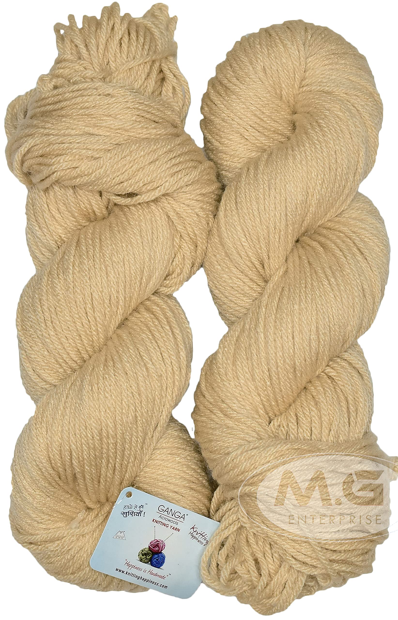 GANGA Knitting Yarn Thick Chunky Wool, ALI Skin 300 gm Best Used with Knitting Needles, Crochet Needles Wool Yarn for Knitting - dgg