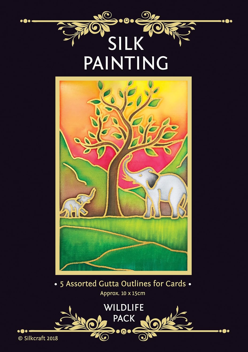 Silkcraft Silk Painting Printed Gutta Outlines Pack of 5 Each