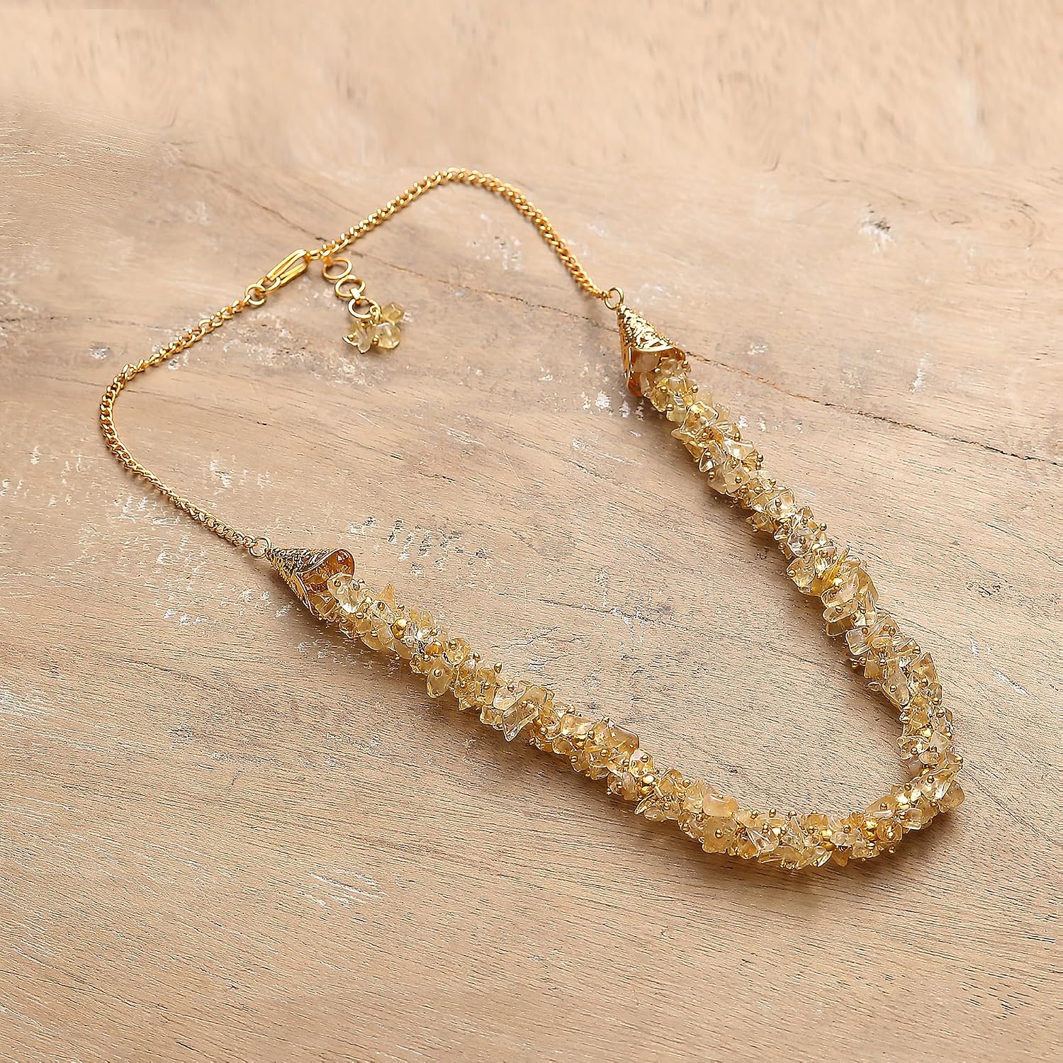 NOVICA Citrine Beaded Jewelry Set 'Joyous Vestiges'