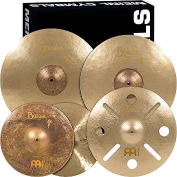 Meinl Cymbals BV-480+B16TRC Byzance Vintage Series Benny Greb Sand Cymbal Box Set Pack with FREE 16-Inch Trash Crash VIDEO