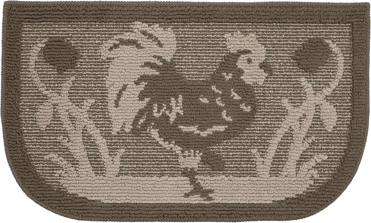 Marina Decoration Decor Luxury Non-Slip Rubber Backing Safety Ultra Water Absorbent Soft Durable Woven Fluffy Runner Area Carpet Floor Mat Indoor Kitchen Rug, Brown Rooster Design 2 Pieces Set