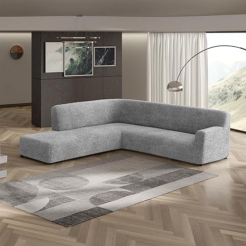 Miniatura 2 de PAULATO BY GA.I.CO. Funda de sofá seccional Funda de sofá de esquina Fundas para diván Sofá lavable con funda otomana Microfibra Ceniza (diván