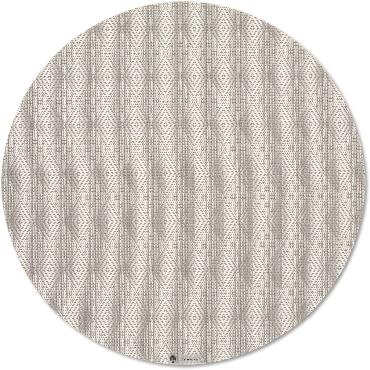 Martha by Martha Stewart | Chilewich Boxwood Placemats in Flax - Set of 4 - Easy Care Woven Tabletop Textiles - Indoor/Outdoor - 15" Round