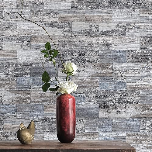 Miniatura 3 de Art3d Azulejos de 32 piezas para despegar y pegar para cocina, baño, 3 x 6 pulgadas. Pegar en azulejos de metro de madera envejecida