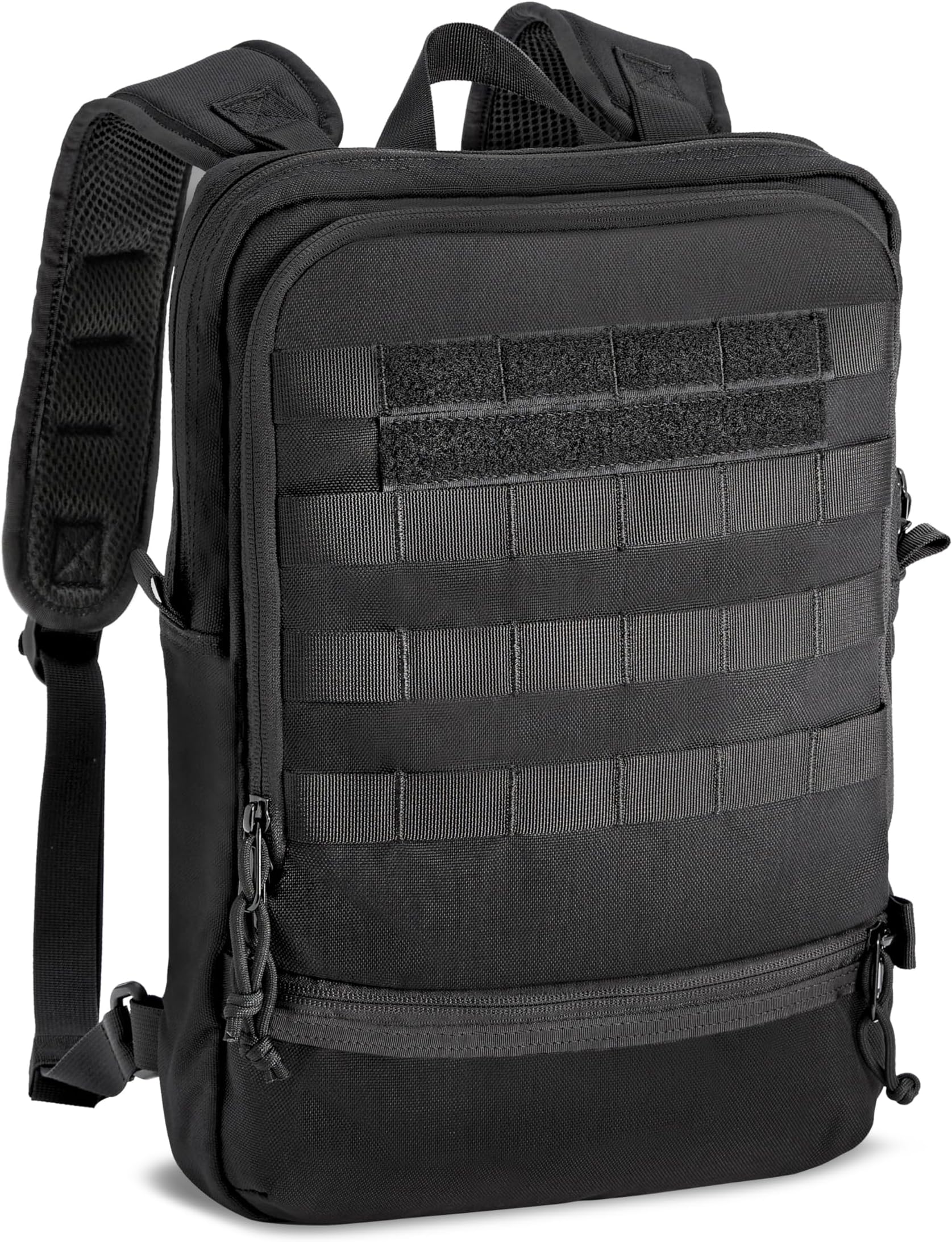 15" Black Tactical Laptop Backpack For Men, EDC Backpack with MOLLE Attachements, Survival Tactical Backpack for 1 Day